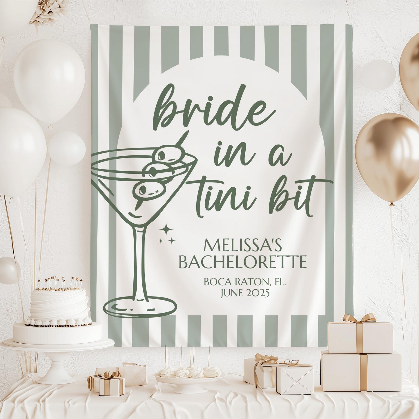 Bachelorette Banner, Bridal Shower Backdrop, Bachelorette Party Decor, Bridal Shower Banner, Martini Bachelorette Party Decor, Martini Bach