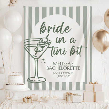 Bachelorette Banner, Bridal Shower Backdrop, Bachelorette Party Decor, Bridal Shower Banner, Martini Bachelorette Party Decor, Martini Bach