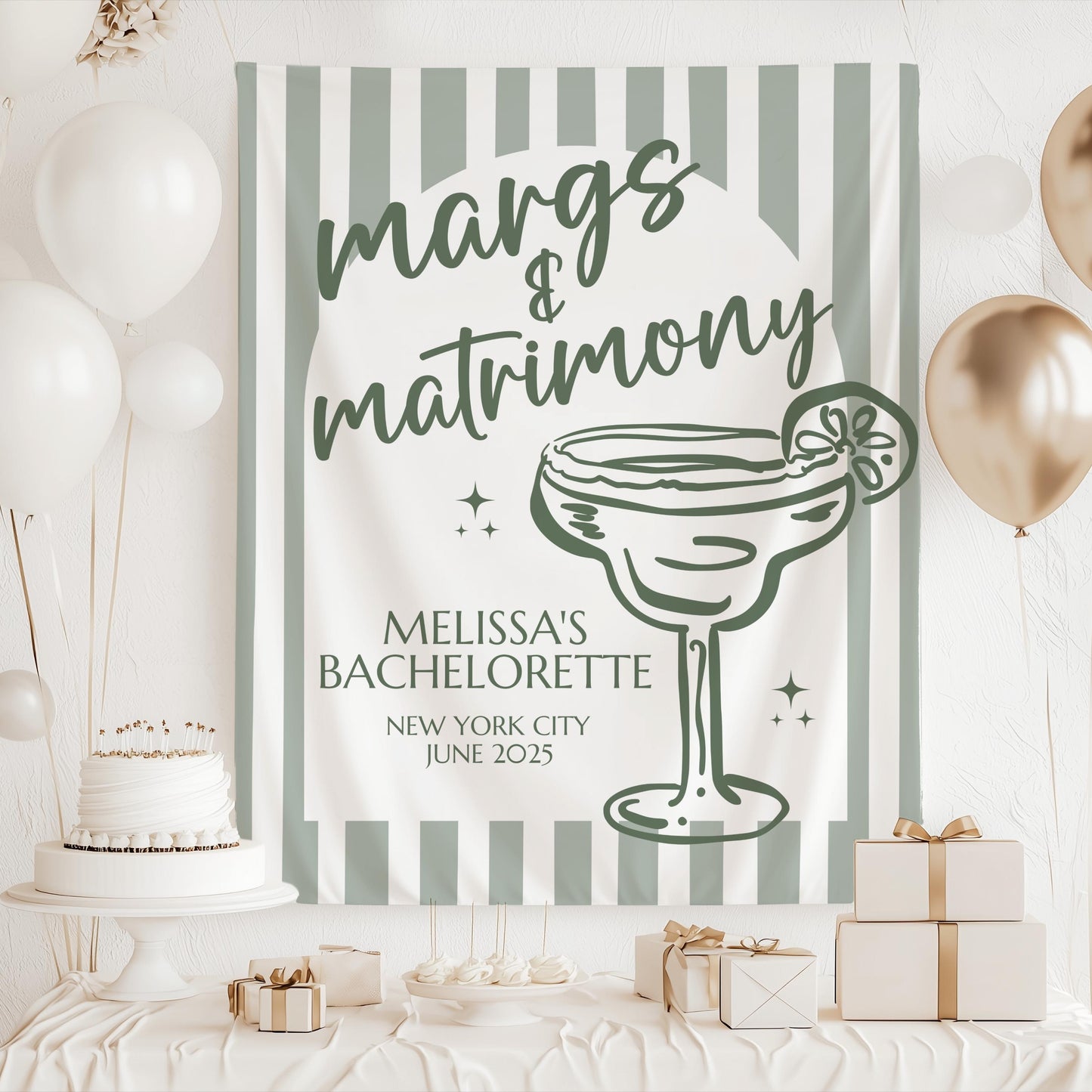 Bachelorette Banner, Bridal Shower Backdrop, Bachelorette Party Decor, Bridal Shower Banner, Margs Bachelorette Party Decor, Margarita Decor
