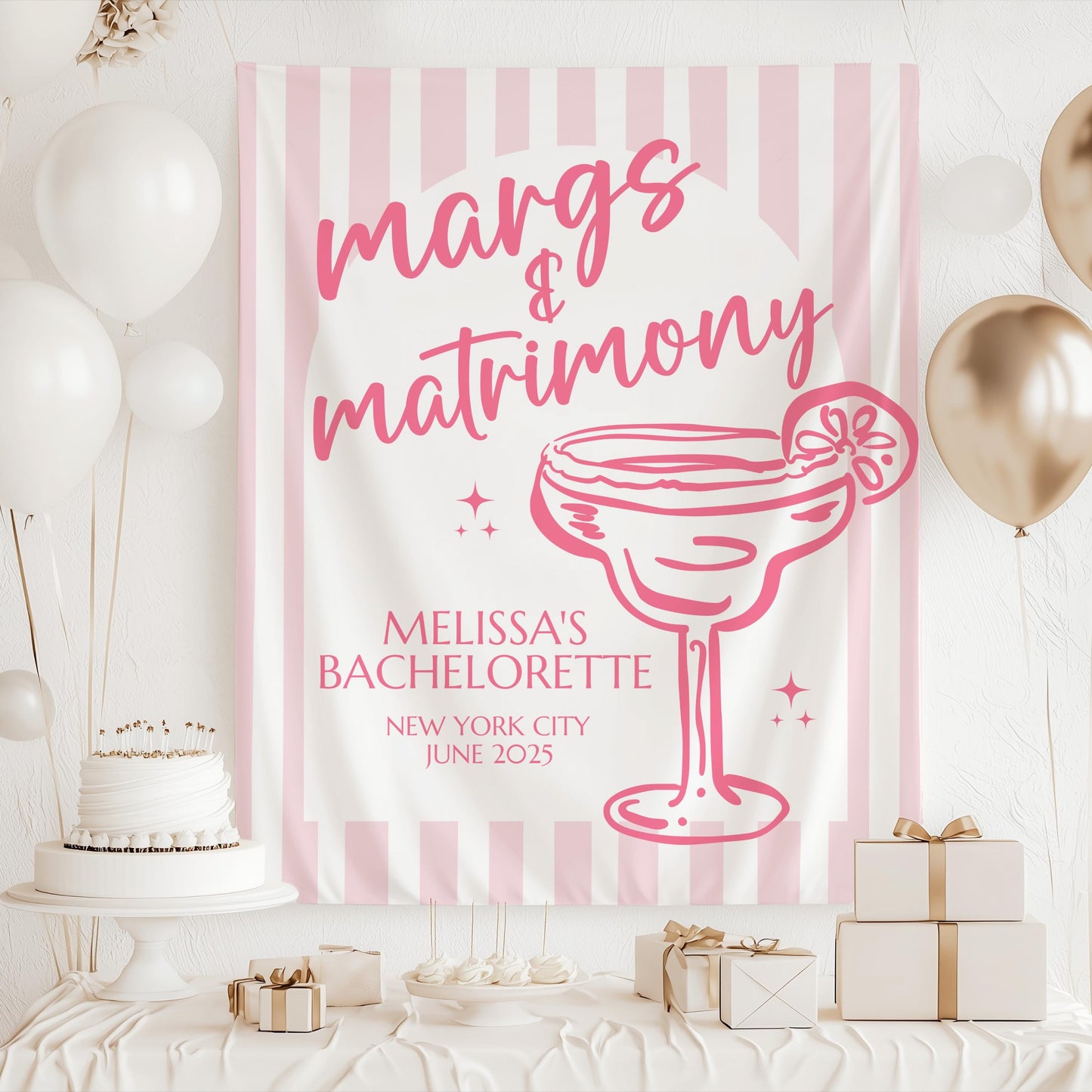 Bachelorette Banner, Bridal Shower Backdrop, Bachelorette Party Decor, Bridal Shower Banner, Margs Bachelorette Party Decor, Margarita Decor