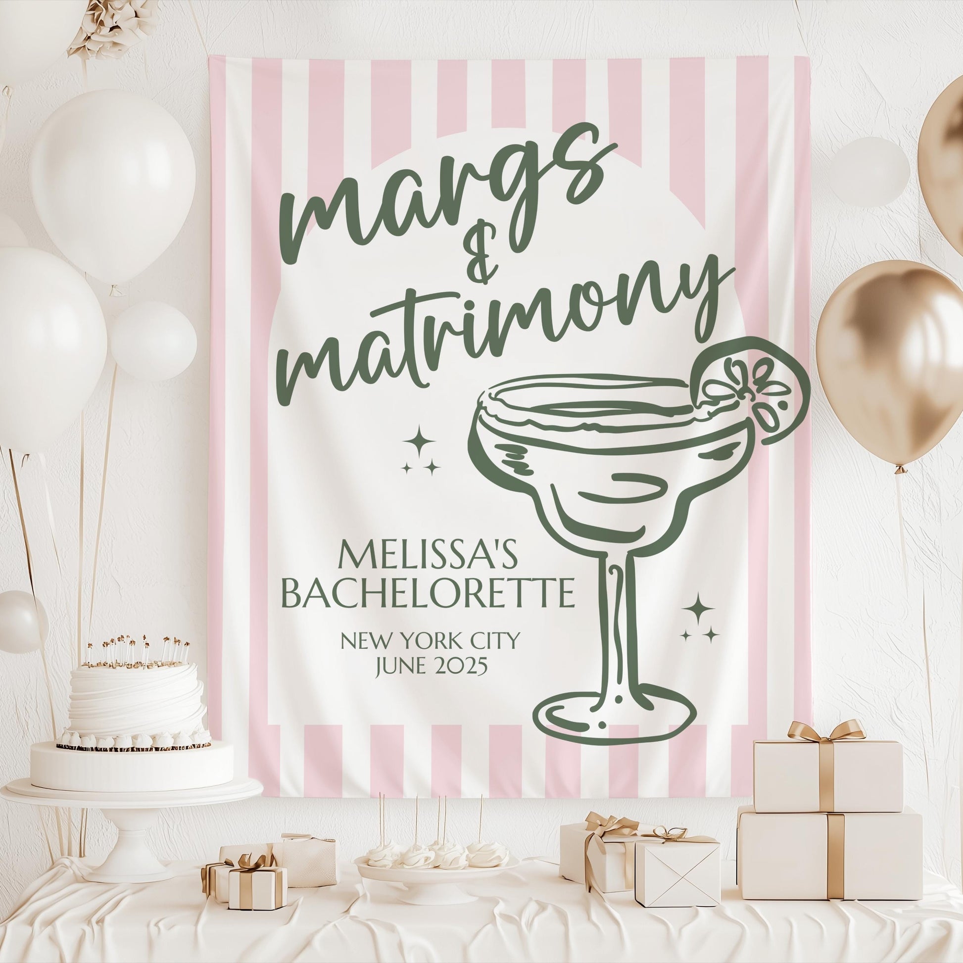 Bachelorette Banner, Bridal Shower Backdrop, Bachelorette Party Decor, Bridal Shower Banner, Margs Bachelorette Party Decor, Margarita Decor