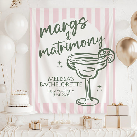 Bachelorette Banner, Bridal Shower Backdrop, Bachelorette Party Decor, Bridal Shower Banner, Margs Bachelorette Party Decor, Margarita Decor