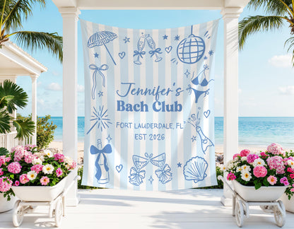 Custom Bachelorette Banner, Personalized Bachelorette Party Tapestry, Beach Bachelorette Photo Backdrop, Coastal Bachelorette Party Decor
