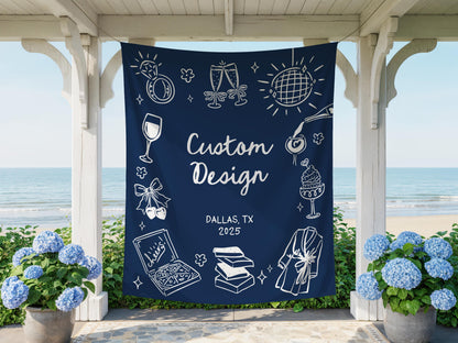 Custom Bachelorette Banner, Custom Birthday Party Wall Decor, Custom Wedding Backdrop