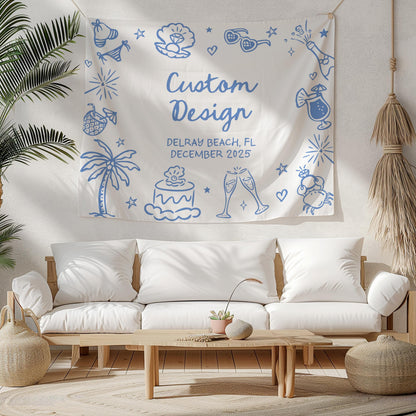 Custom Bachelorette Banner, Custom Birthday Party Wall Decor, Custom Wedding Backdrop
