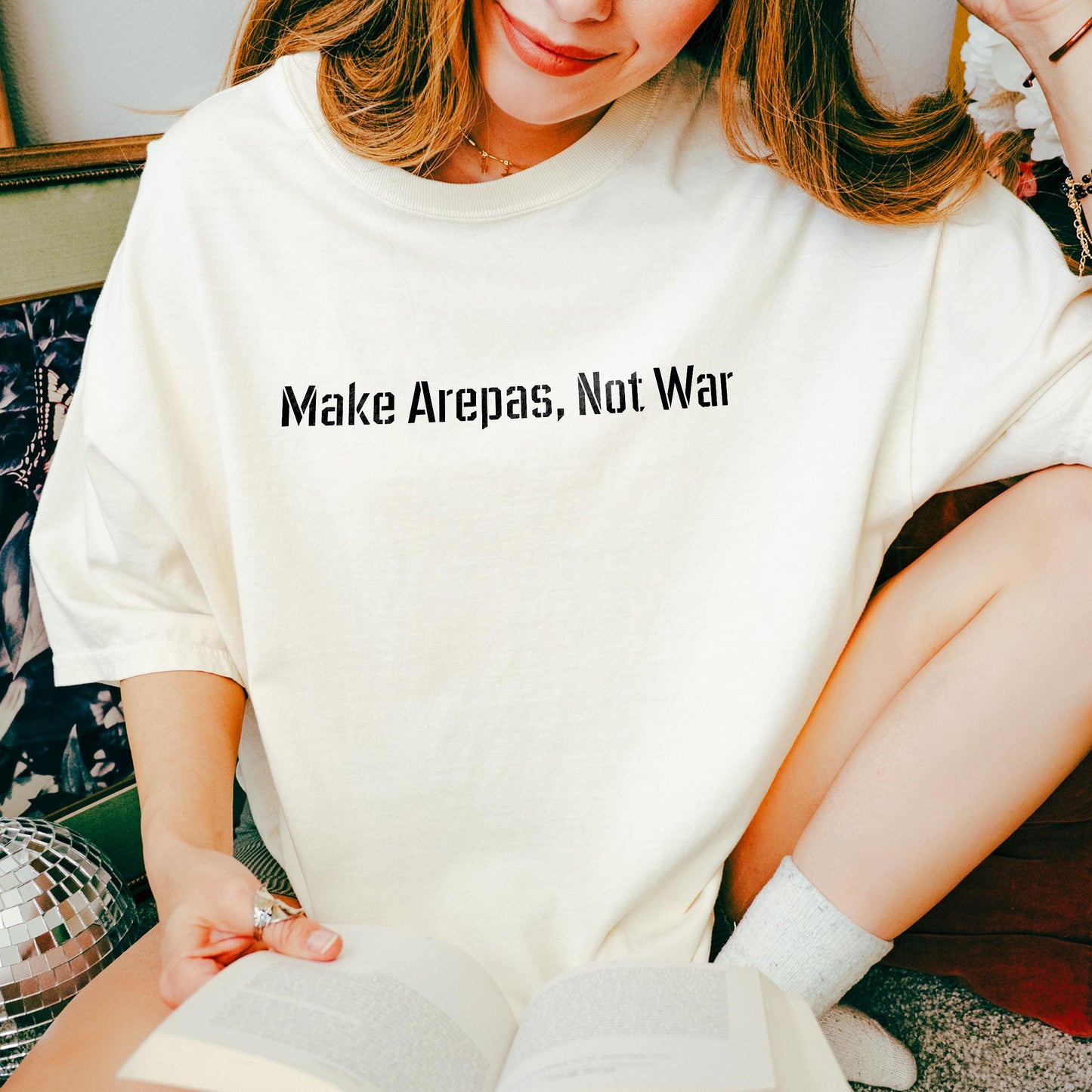 Comfort Colors  Make Arepas, Not War Shirt, Funny Food Quote Tee, Casual Streetwear