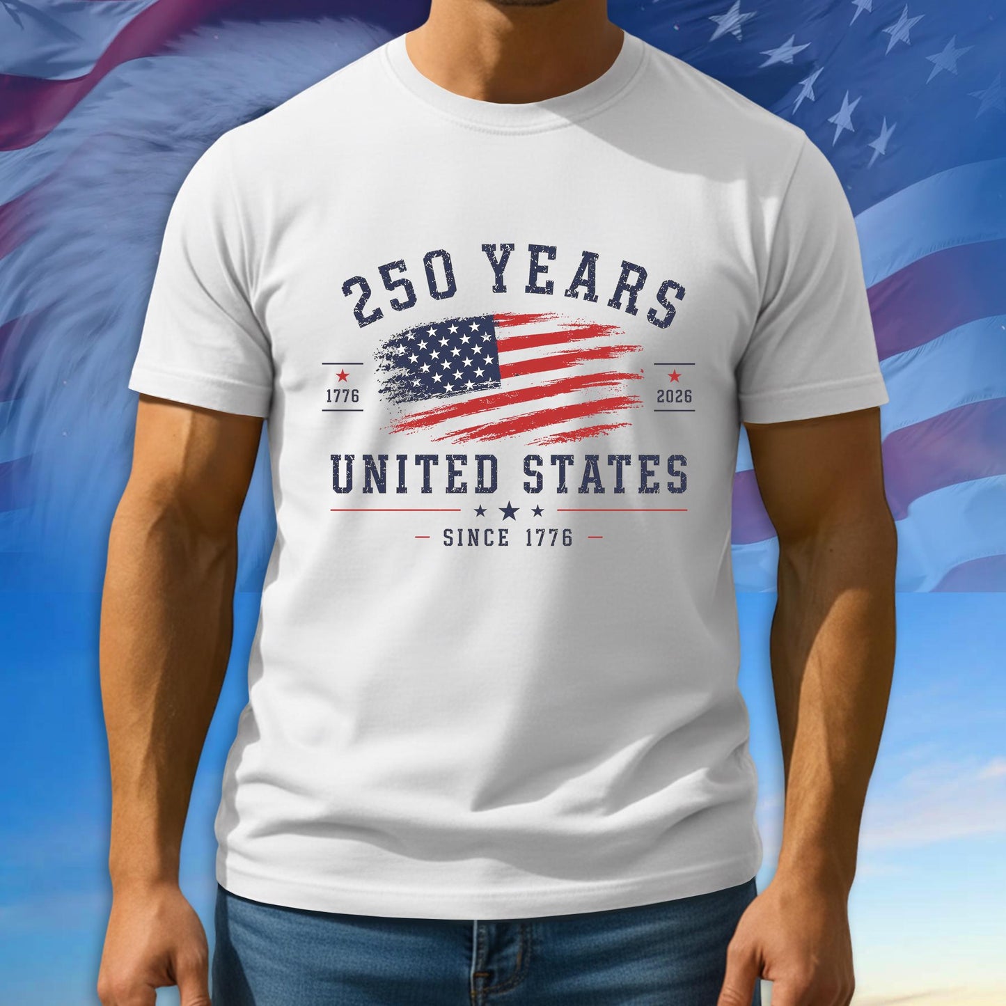 250 Years Of Freedom Shirt, 1776 - 2026 Patriotic Tee, 100% Cotton Multicolor Tshirt For Independence Day, 250th Anniversary Gifts