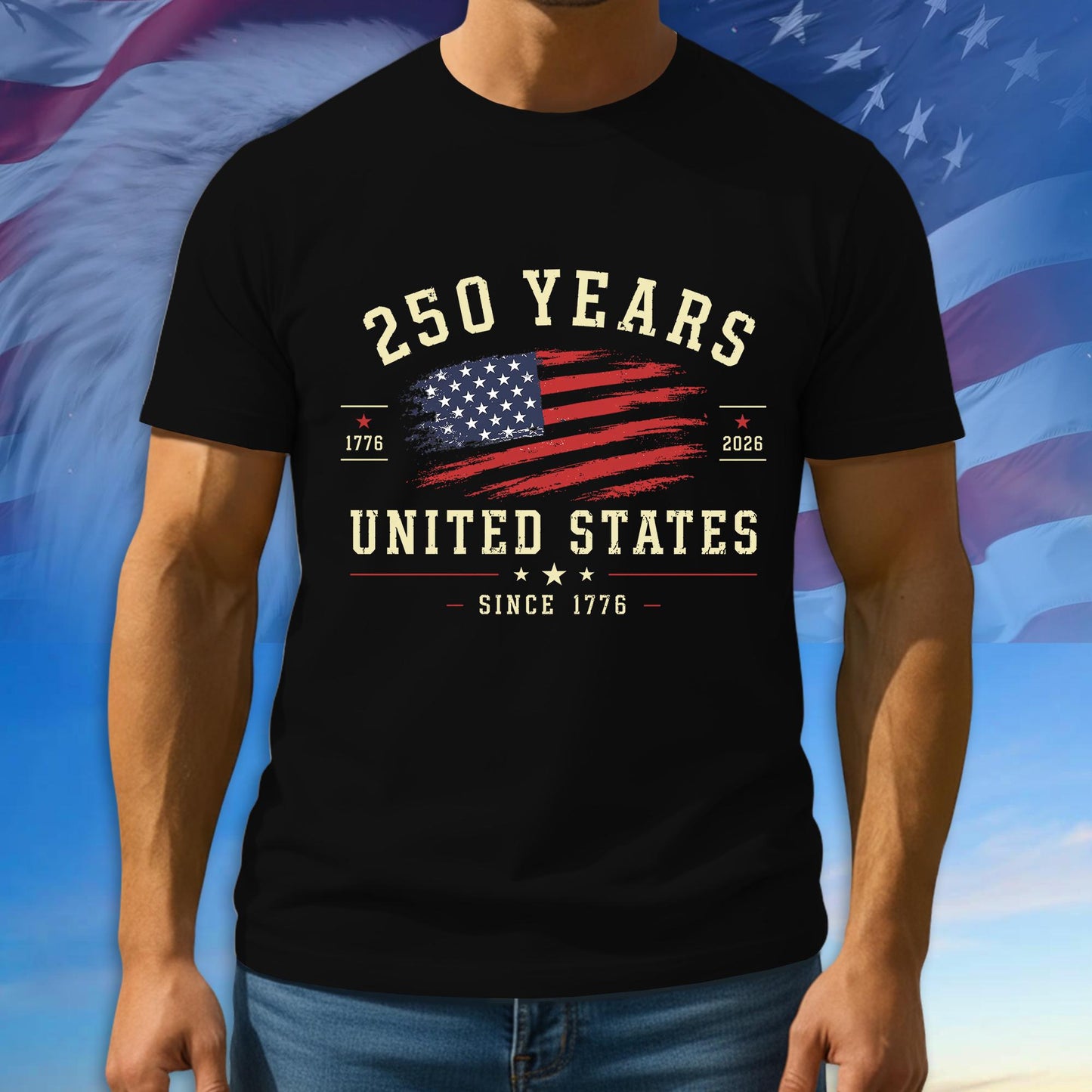 250 Years Of Freedom Shirt, 1776 - 2026 Patriotic Tee, 100% Cotton Multicolor Tshirt For Independence Day, 250th Anniversary Gifts