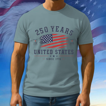 250 Years Of Freedom Shirt, 1776 - 2026 Patriotic Tee, 100% Cotton Multicolor Tshirt For Independence Day, 250th Anniversary Gifts