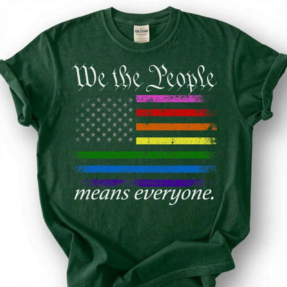 We The People Means Everyone Vintage Rainbow Flag Shirt, Distressed Pride Constitution Tee, LGBTQ Patriot Gift, Queer Americana Apparel