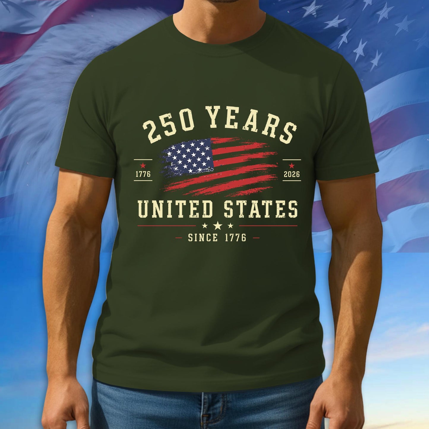 250 Years Of Freedom Shirt, 1776 - 2026 Patriotic Tee, 100% Cotton Multicolor Tshirt For Independence Day, 250th Anniversary Gifts